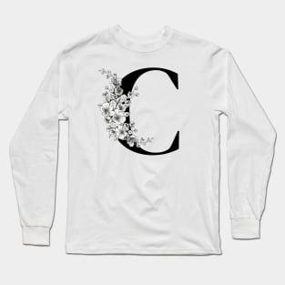 C alphabet Botanical cherry blossom sakura flowers Long Sleeve T-Shirt